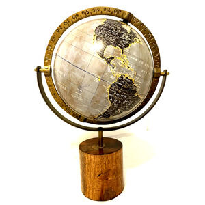 Drexel Heritage World Globe Wood Base Desk 16" H NEW Legend